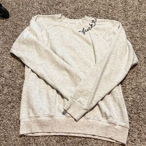 like new distressed F*CK IT embroidered sweatshirt